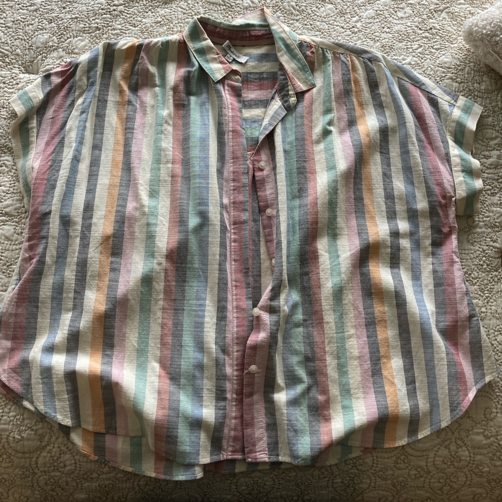 Madewell Striped Cropped Button Down